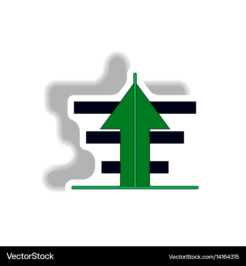 Bar graph with rising arrow vector image
