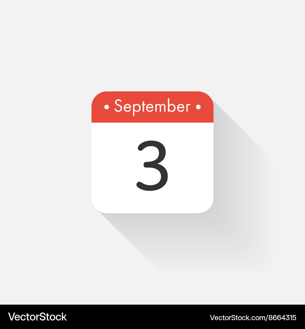 Calendar icon with long shadow flat style date vector image