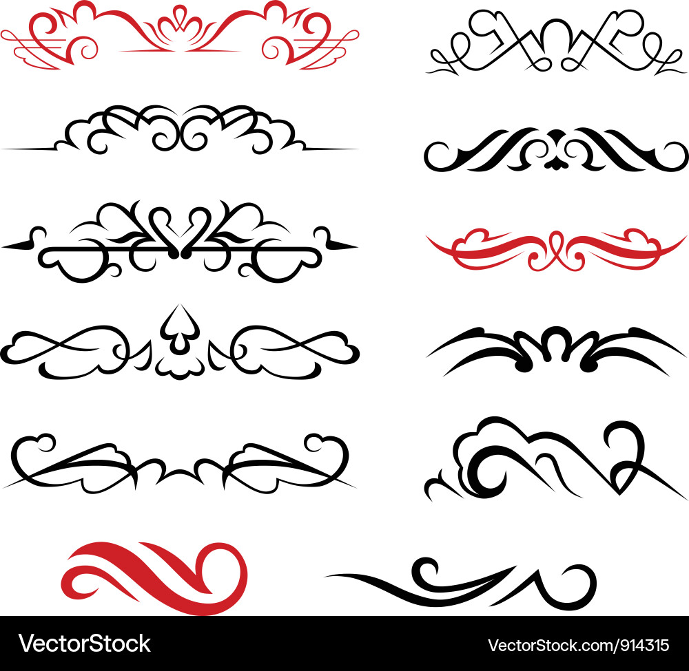 Calligraphic Swirls & Flourishes vector image