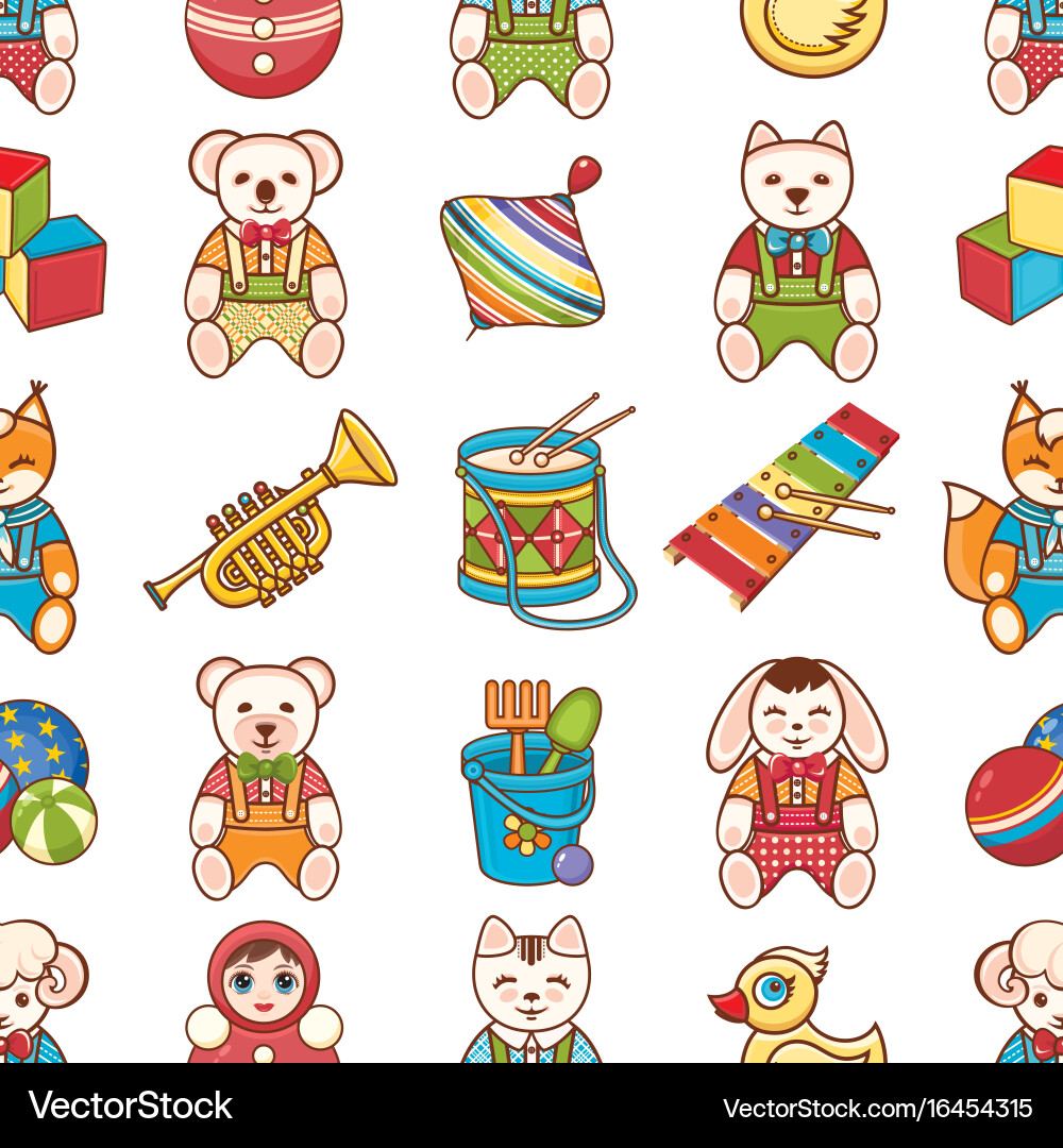 Child toy seamless pattern design element Vector Image