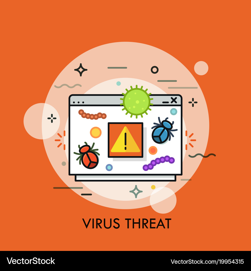 Computer program window dangerous bacterias vector image