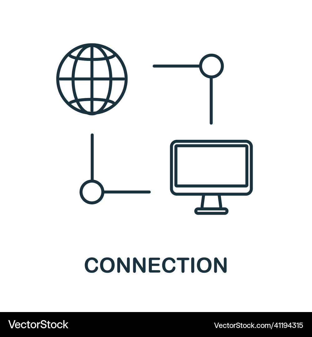Connection icon line element from internet Connection icon line element from internet vector image