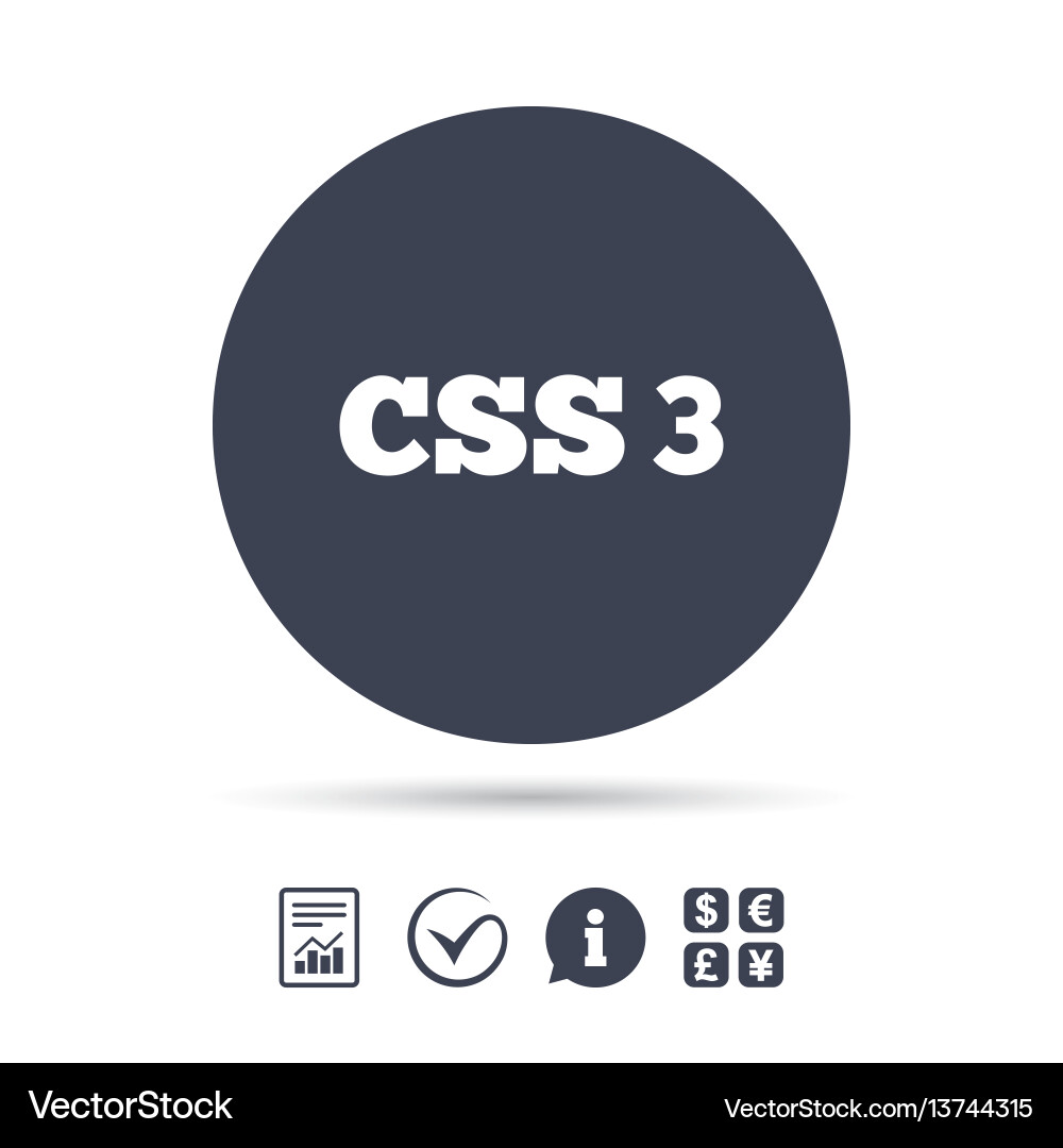 Css3 sign icon cascading style sheets symbol vector image