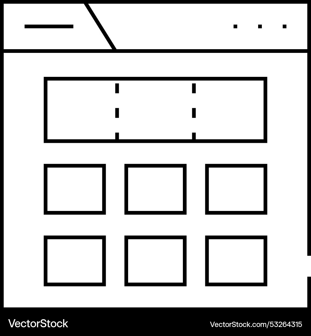 Grid system ux ui design line icon Grid system ux ui design line icon vector image