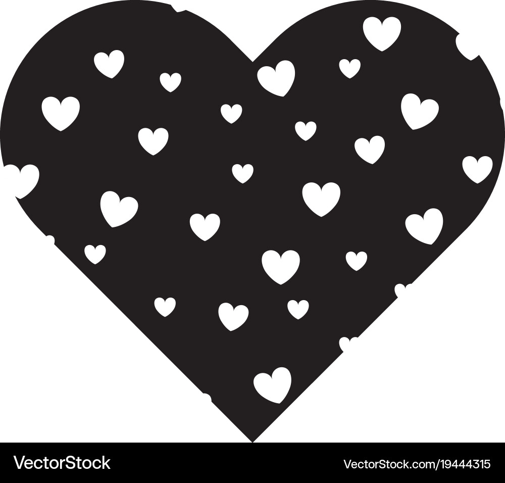 Heart frame with hearts pattern background Vector Image
