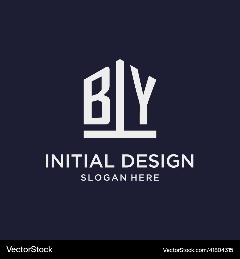 Initial monogram logo design with pentagon shape Vector Image