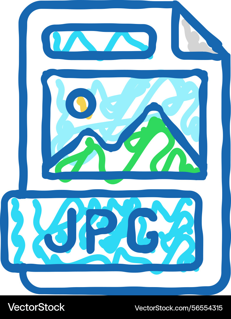 Jpg file format document icon doodle Jpg file format document icon doodle vector image