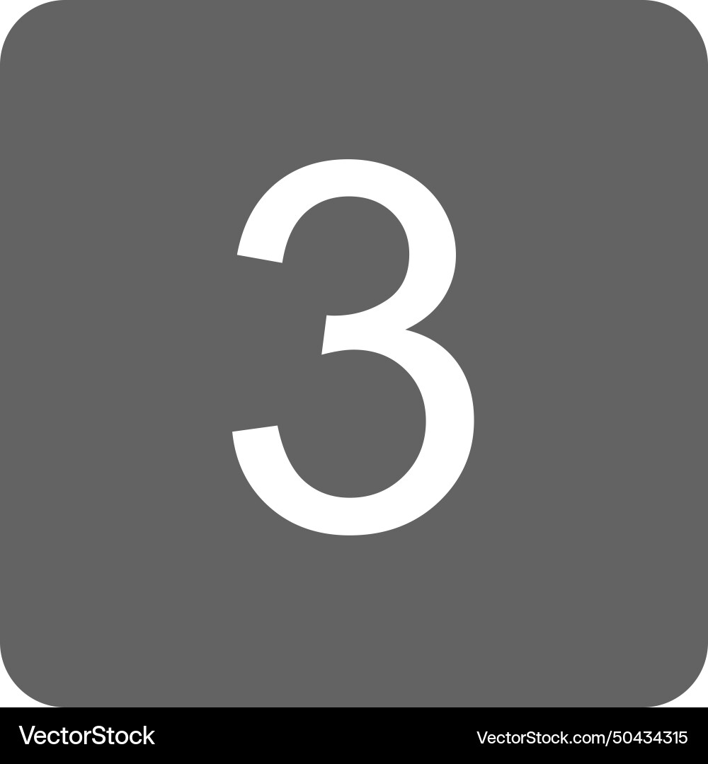 Keycap digit three icon image vector image