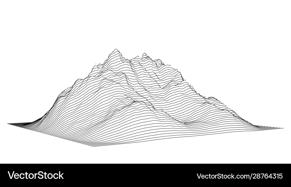 Kurve Linien in Form Teil Bergkette Kurve Linien in Form Teil Bergkette vektorbild