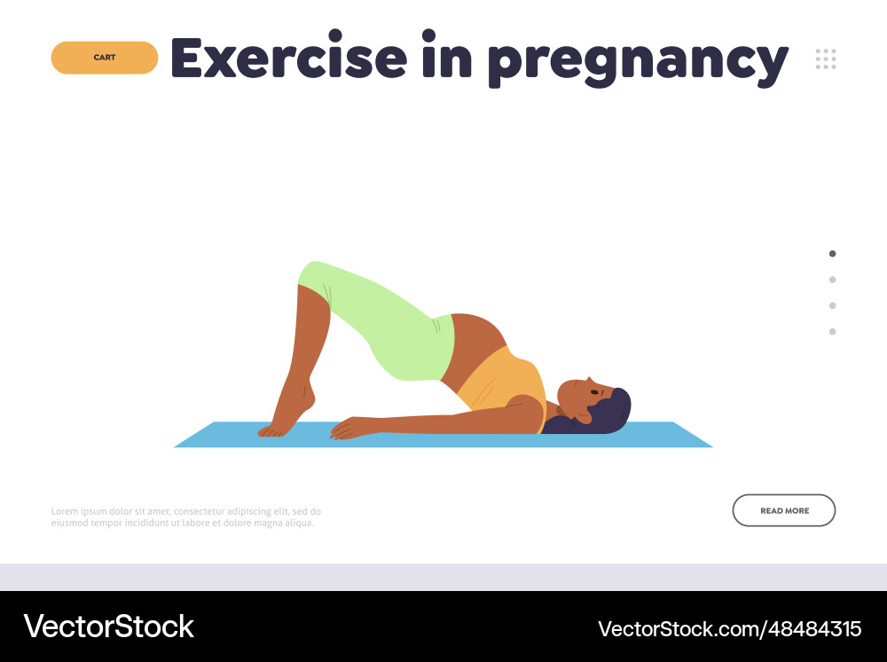 Landing page design template offering exercise Landing page design template offering exercise vector image