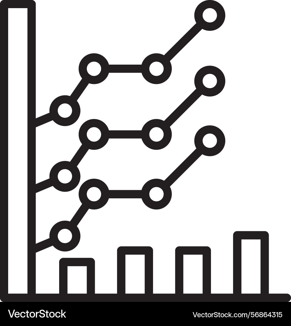 Line graph icon vector image