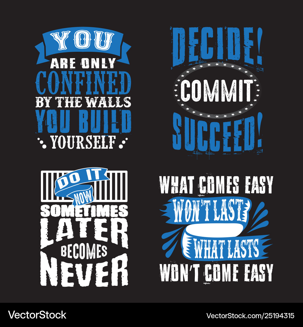 Motivation Zitat und Spruchset für grafische Waren Motivation Zitat und Spruchset für grafische Waren vektorbild