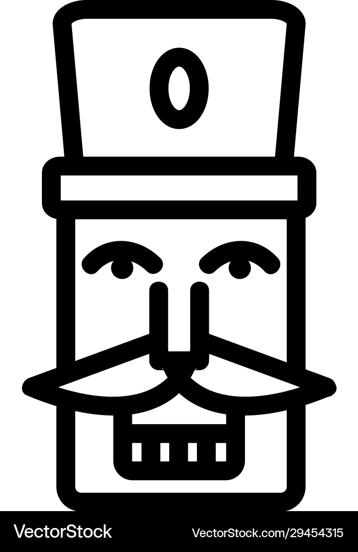Nutcracker icon isolated contour symbol Vector Image