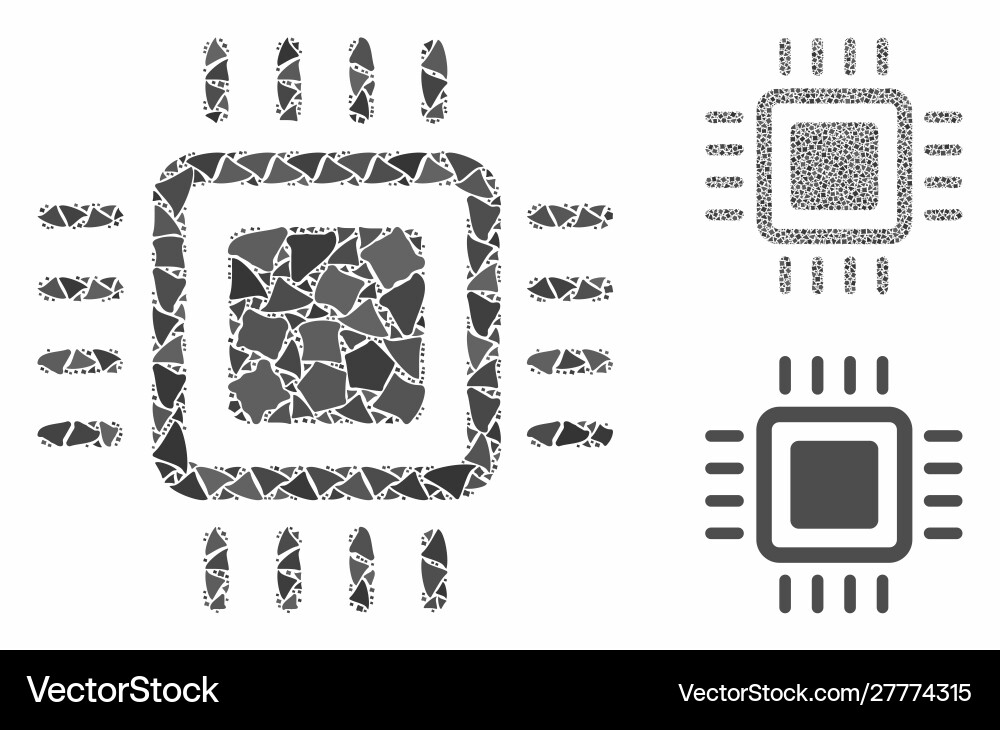 Processor composition icon bumpy elements Processor composition icon bumpy elements vector image