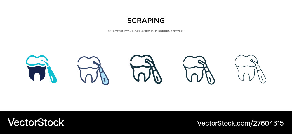 Scraping icon in different style two colored Vector Image