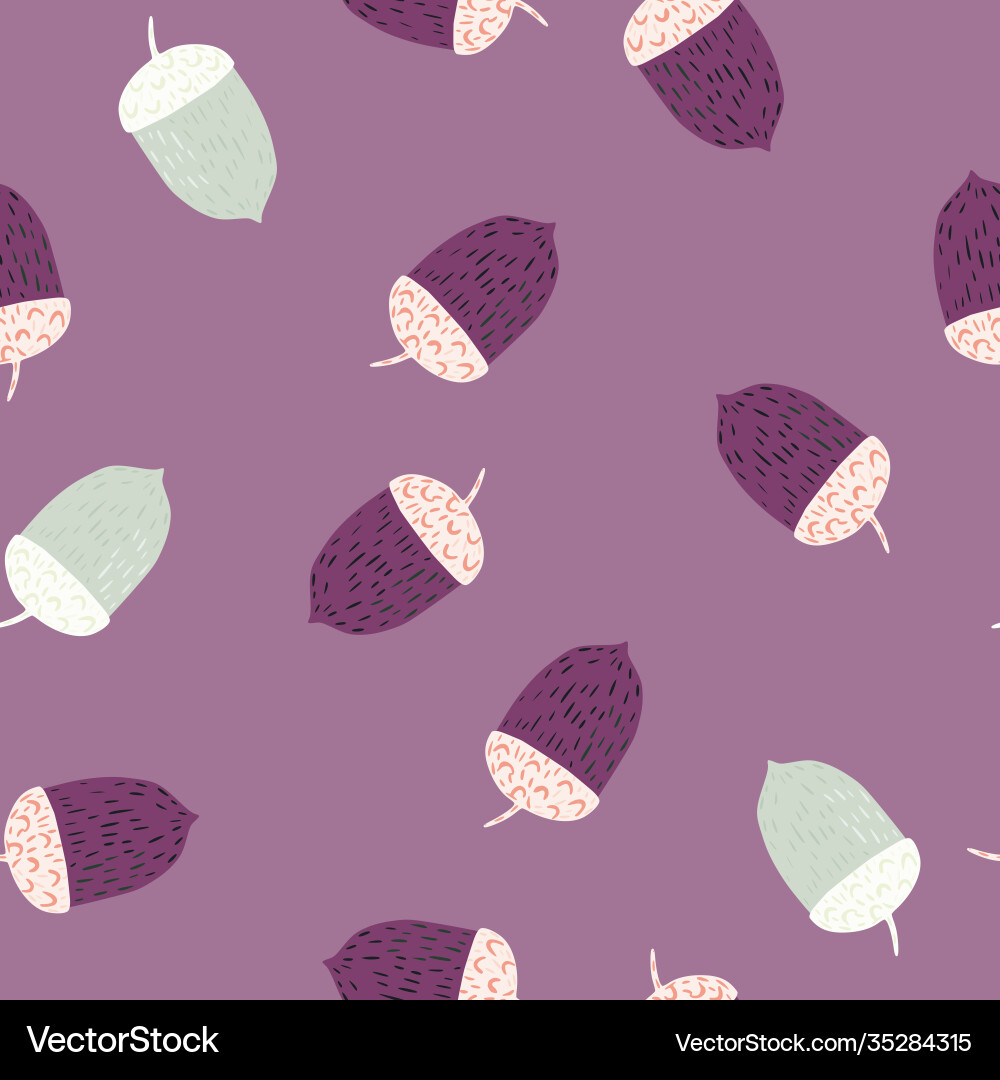 Seamless random pattern with hand drawn acorn Seamless random pattern with hand drawn acorn vector image