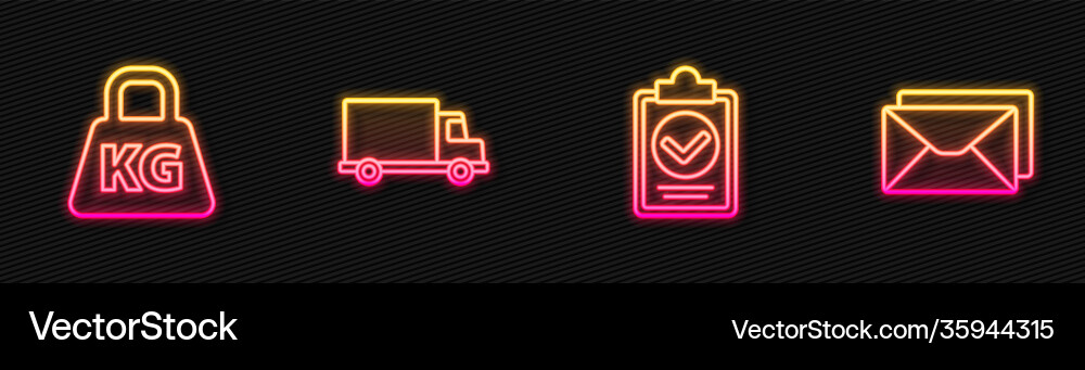 Set line verification delivery list clipboard vector image