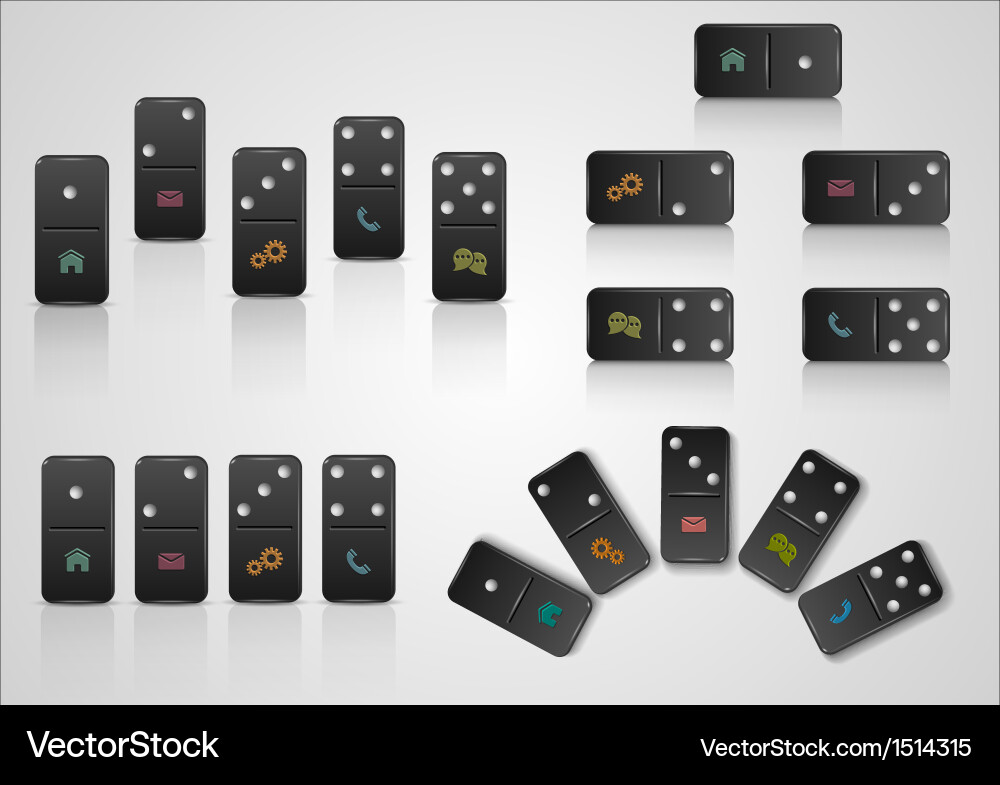 Set of creative web design with domino blocks vector image