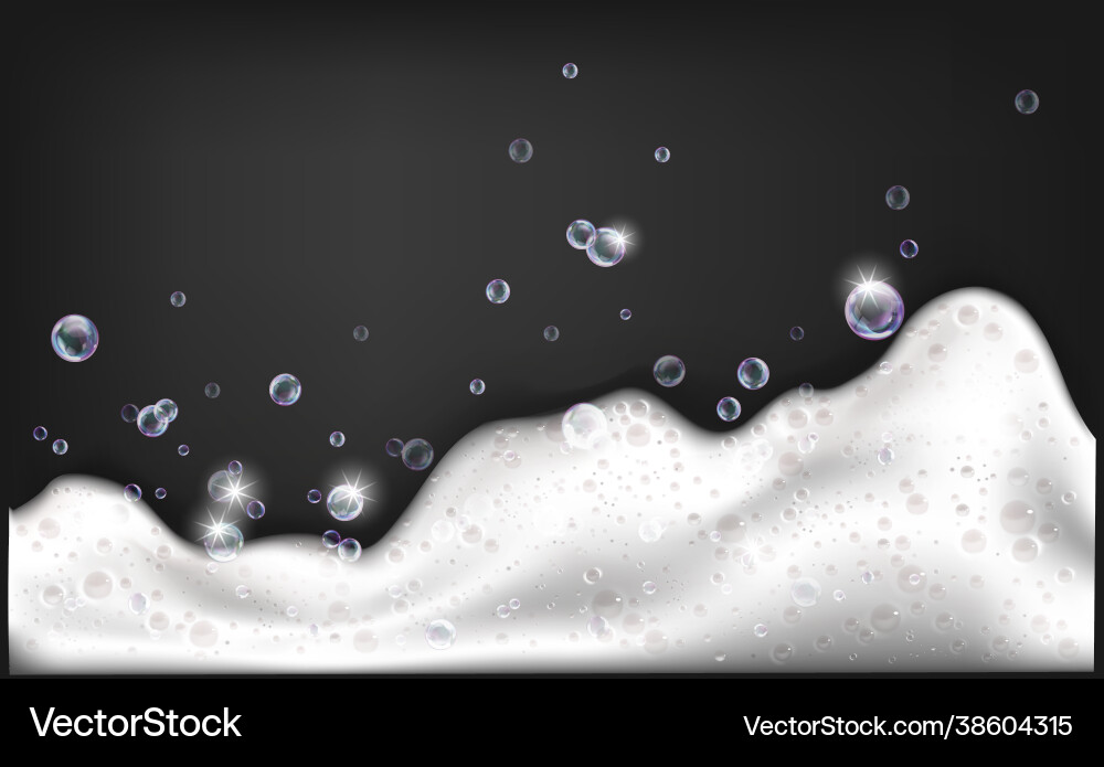 Soap foam and bubbles different shape Soap foam and bubbles different shape Vector Image