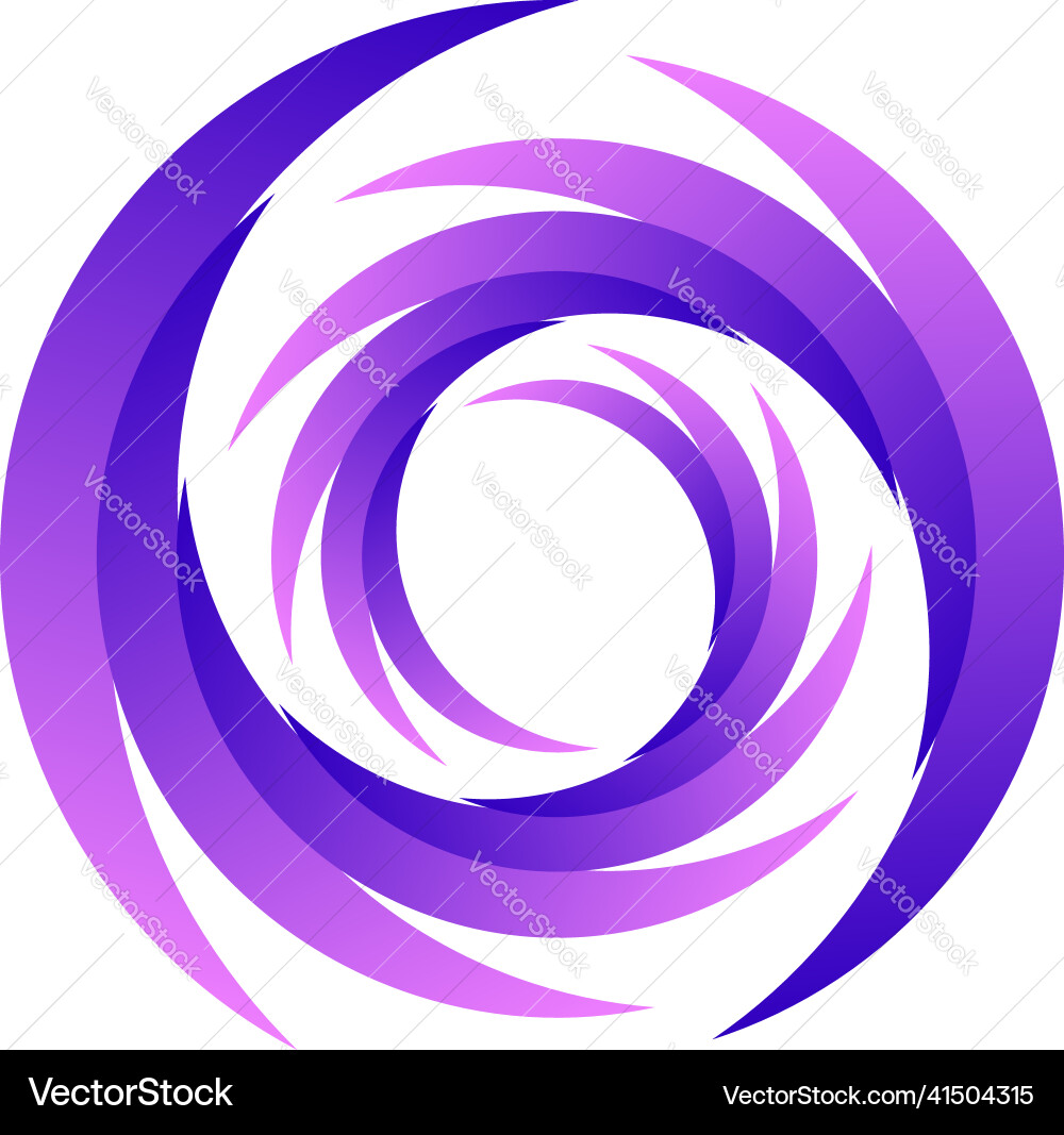 Spiral swirl twirl rotating segmented circle vector image