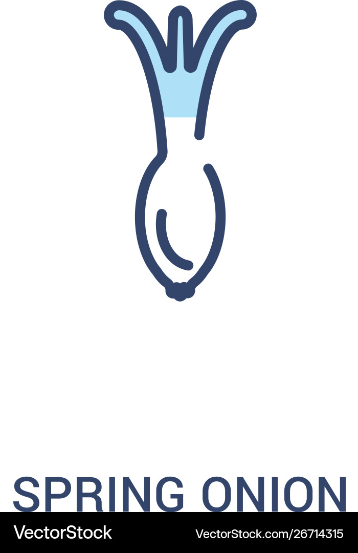 Spring onion concept 2 colored icon simple line Spring onion concept 2 colored icon simple line vector image