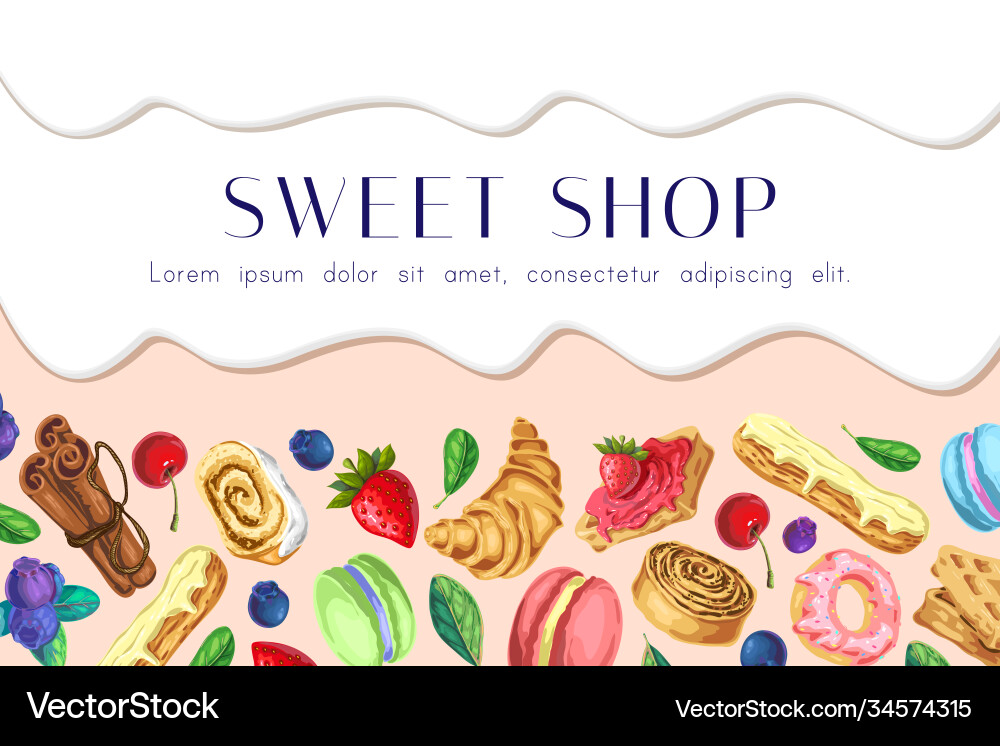 Sweet shop background dripping melted Sweet shop background dripping melted vector image