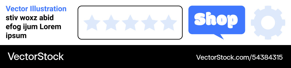 User review rating with shopping and settings icon Vector Image