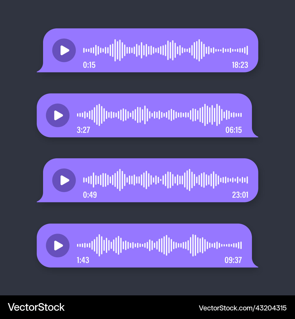 Voice audio message speech bubble sms text Voice audio message speech bubble sms text vector image