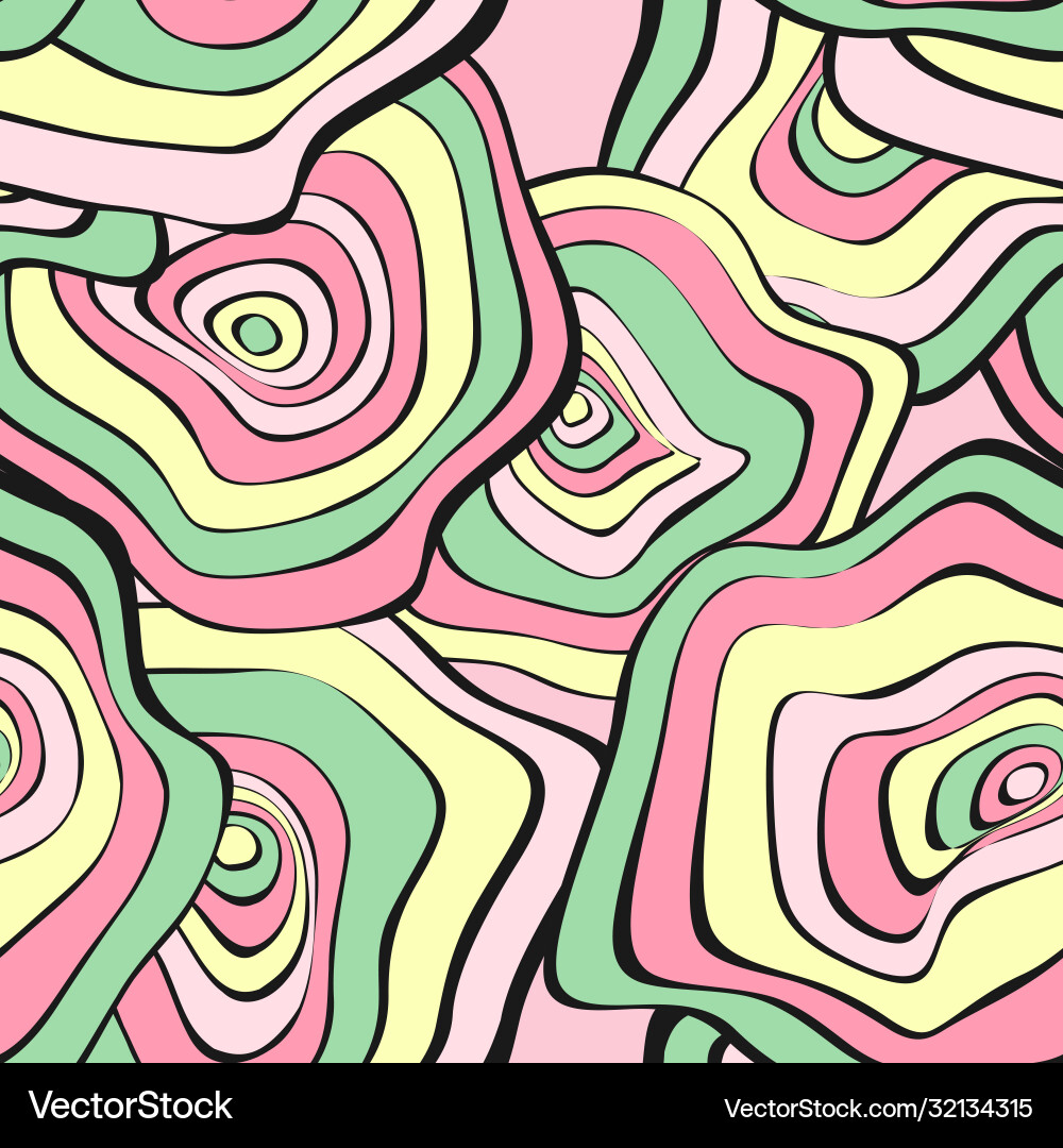 Wavy distorted rounds seamless pattern Wavy distorted rounds seamless pattern vector image