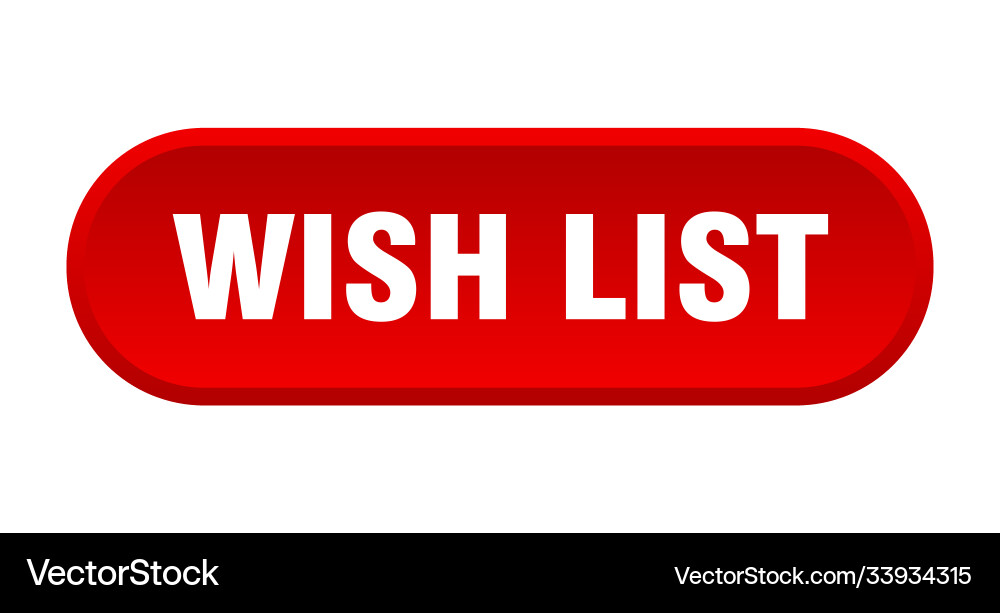 Wish list button rounded sign on white background vector image