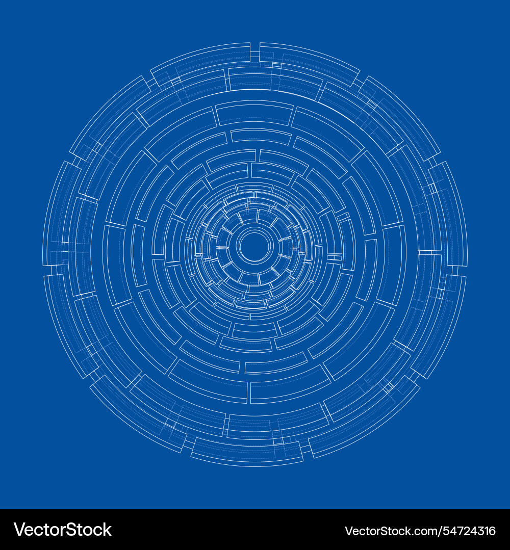 3d circular pattern style wireframe model 3d circular pattern style wireframe model vector image