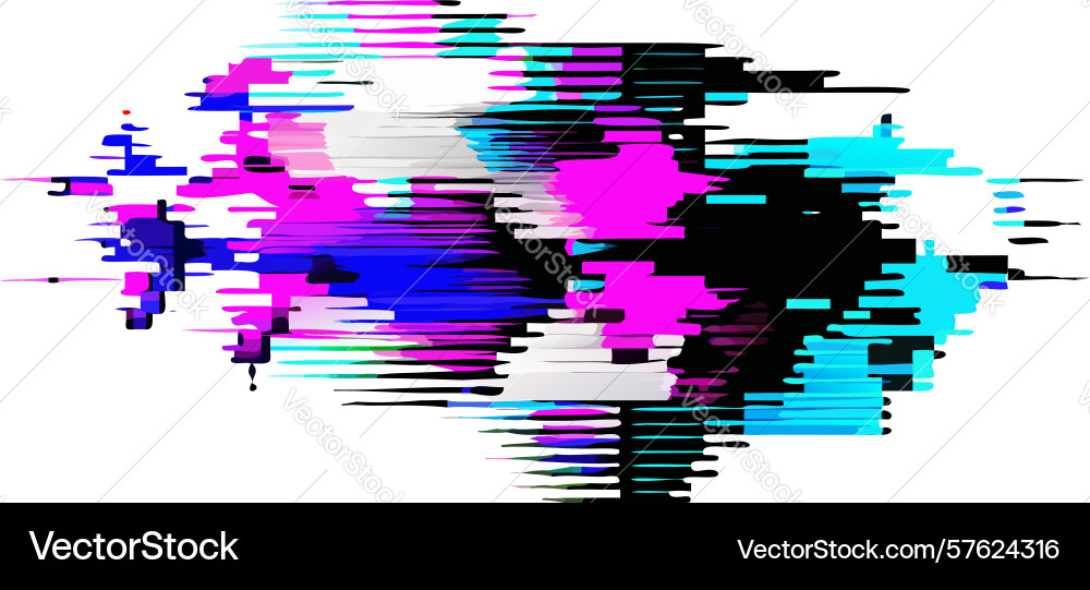Abstract digital glitch effect design generative vector image