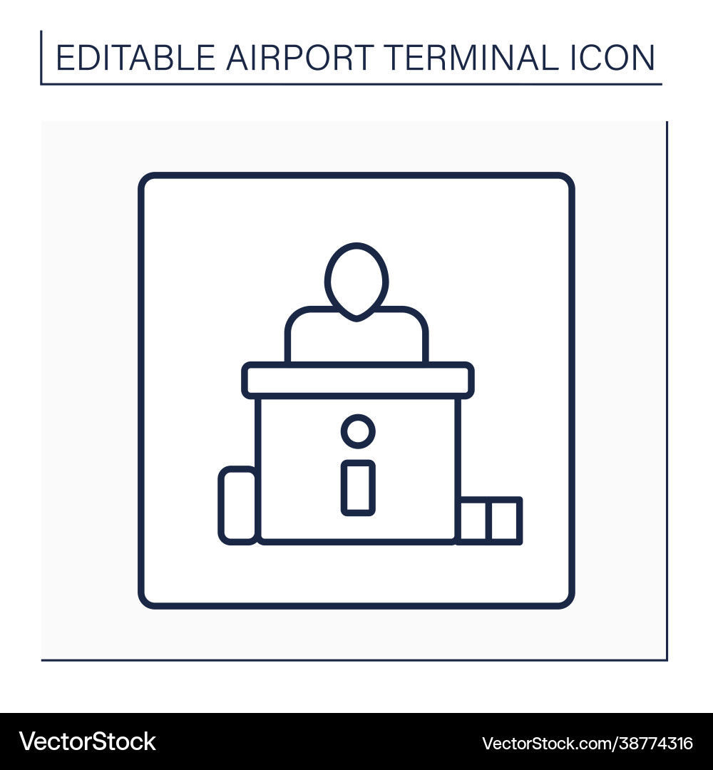 Check in counter line icon Vector Image