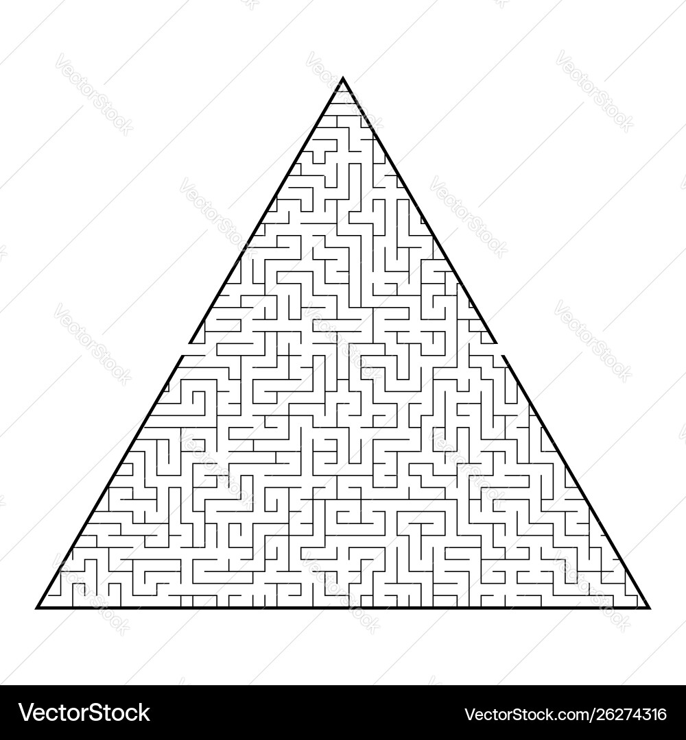Difficult triangular labyrinth game for kids Difficult triangular labyrinth game for kids vector image