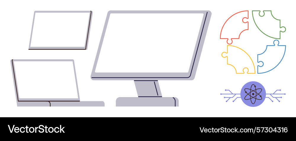 Digital collaboration and problem solving Digital collaboration and problem solving vector image