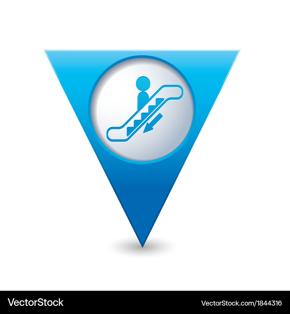 Escalator icon map pointer2 blue vector image