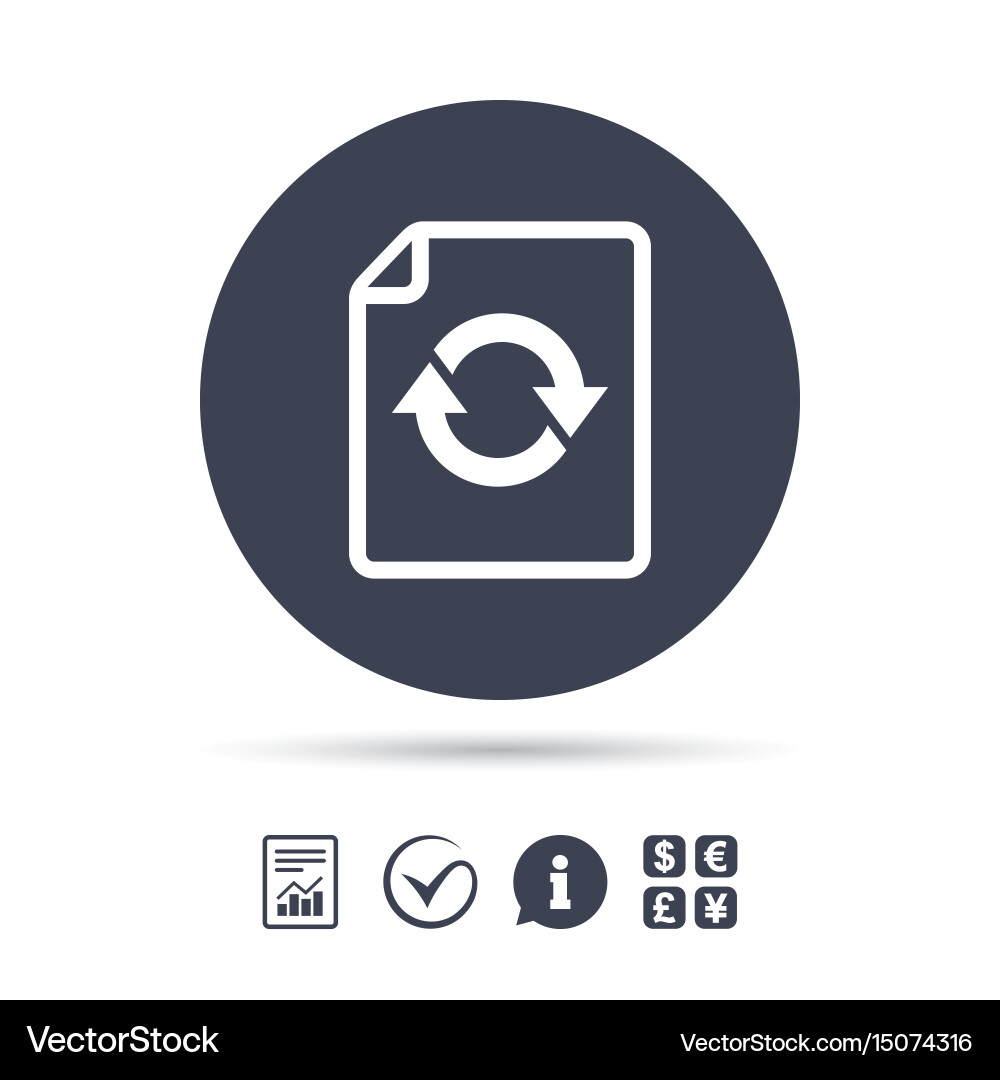 File document refresh icon reload doc symbol vector image