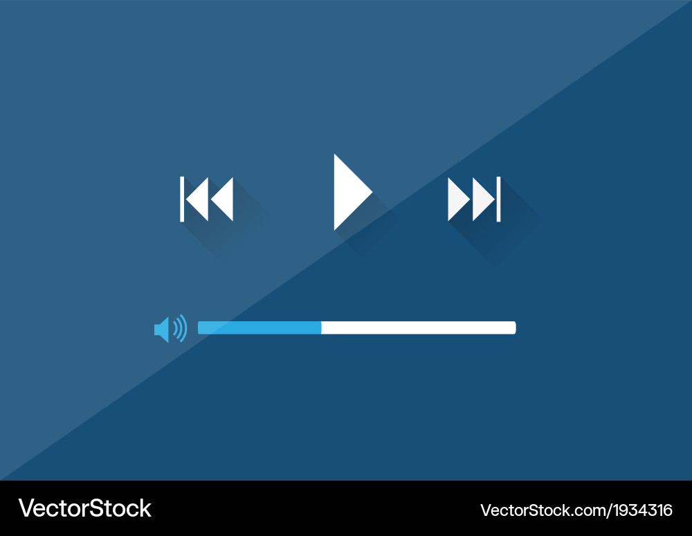 Flat player application in stylish colors vector image