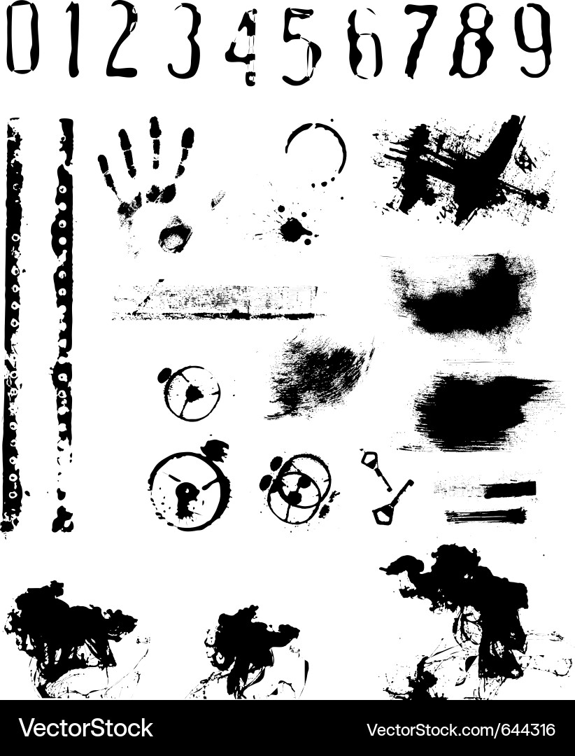 Grunge Splatter Effects Vector Image