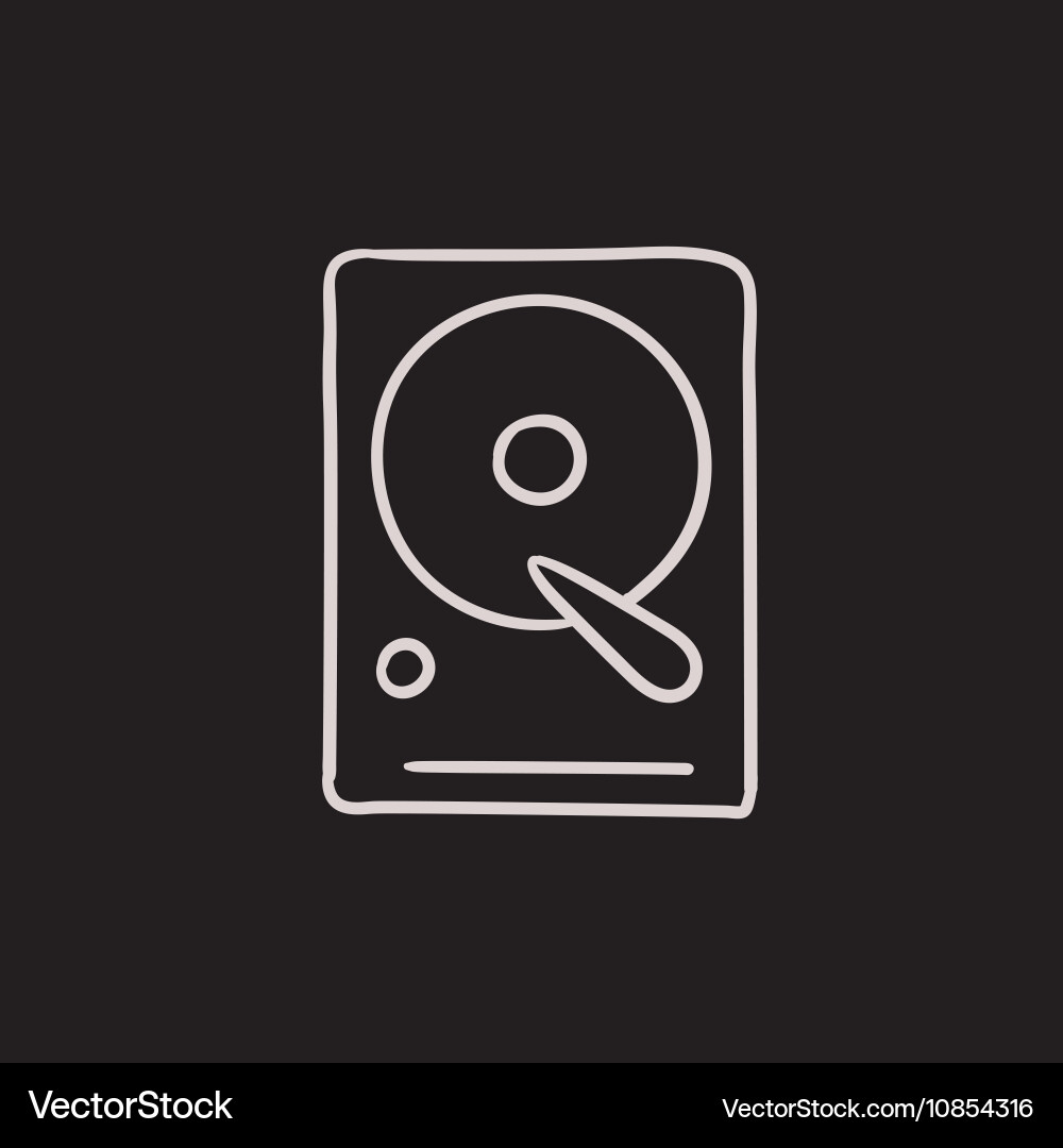 Hard disk sketch icon Vector Image