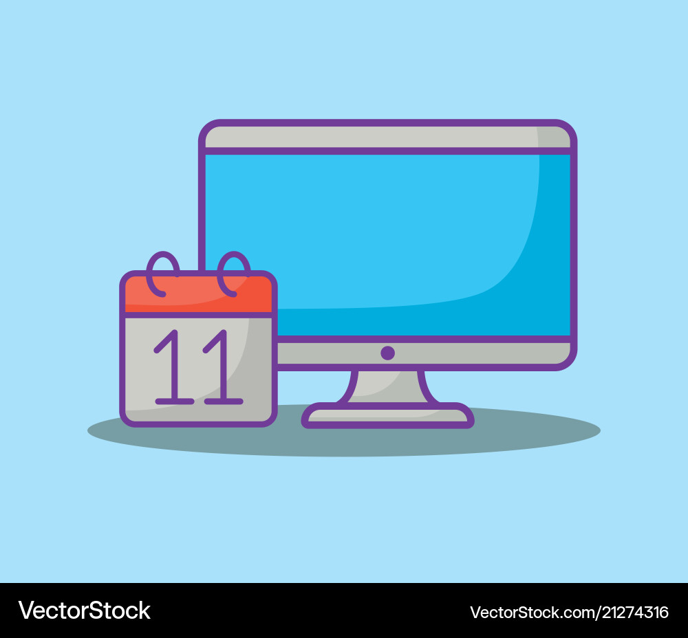 Monitor computer icon vector image
