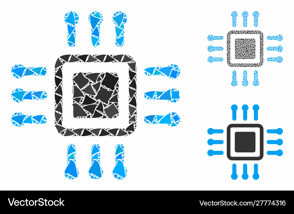 Processor mosaic icon tremulant elements Processor mosaic icon tremulant elements vector image