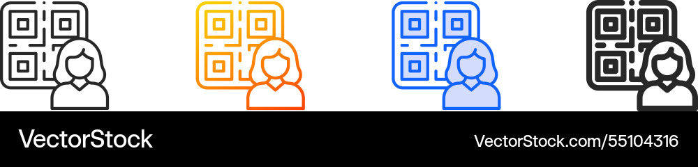 Qr code iconthin linear gradient blue stroke Qr code iconthin linear gradient blue stroke Vector Image