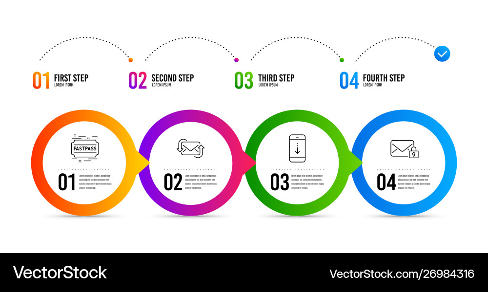 Refresh mail scroll down and fastpass icons set Refresh mail scroll down and fastpass icons set Vector Image