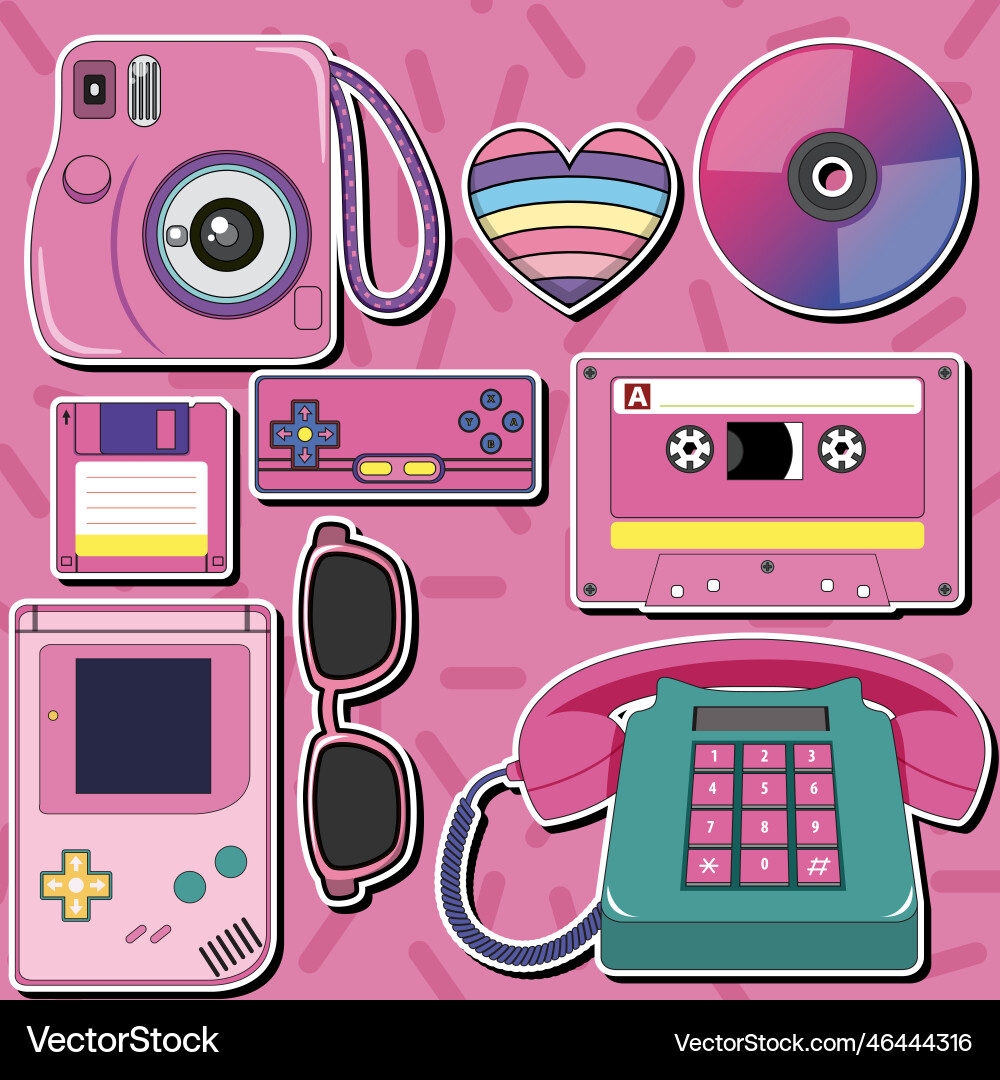 Retro objects and elements set Retro objects and elements set vector image