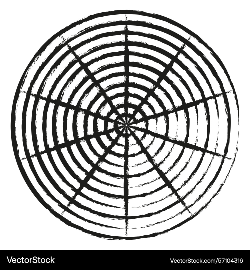 Segmented circle icon black ring structure radial Vector Image