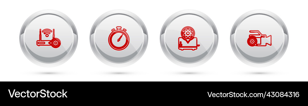 Set line router and wi-fi setting stopwatch Set line router and wi-fi setting stopwatch vector image