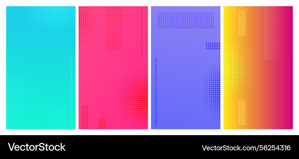 Set of abstract gradient geometric backgrounds Vector Image