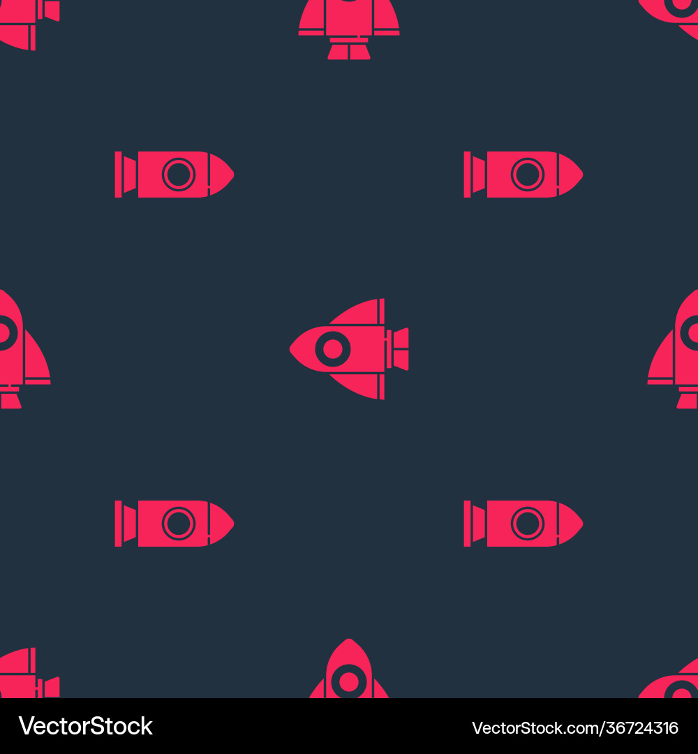 Set rocket ship and on seamless pattern Set rocket ship and on seamless pattern vector image