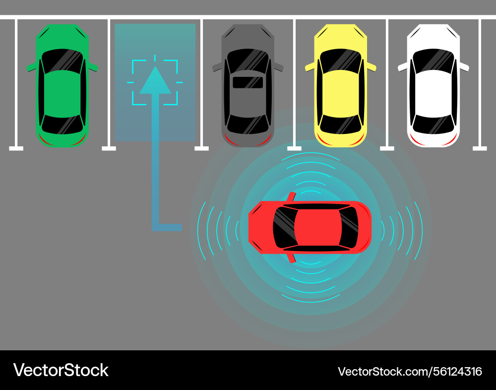 Smart car with remote sensing and sensor system Smart car with remote sensing and sensor system vector image